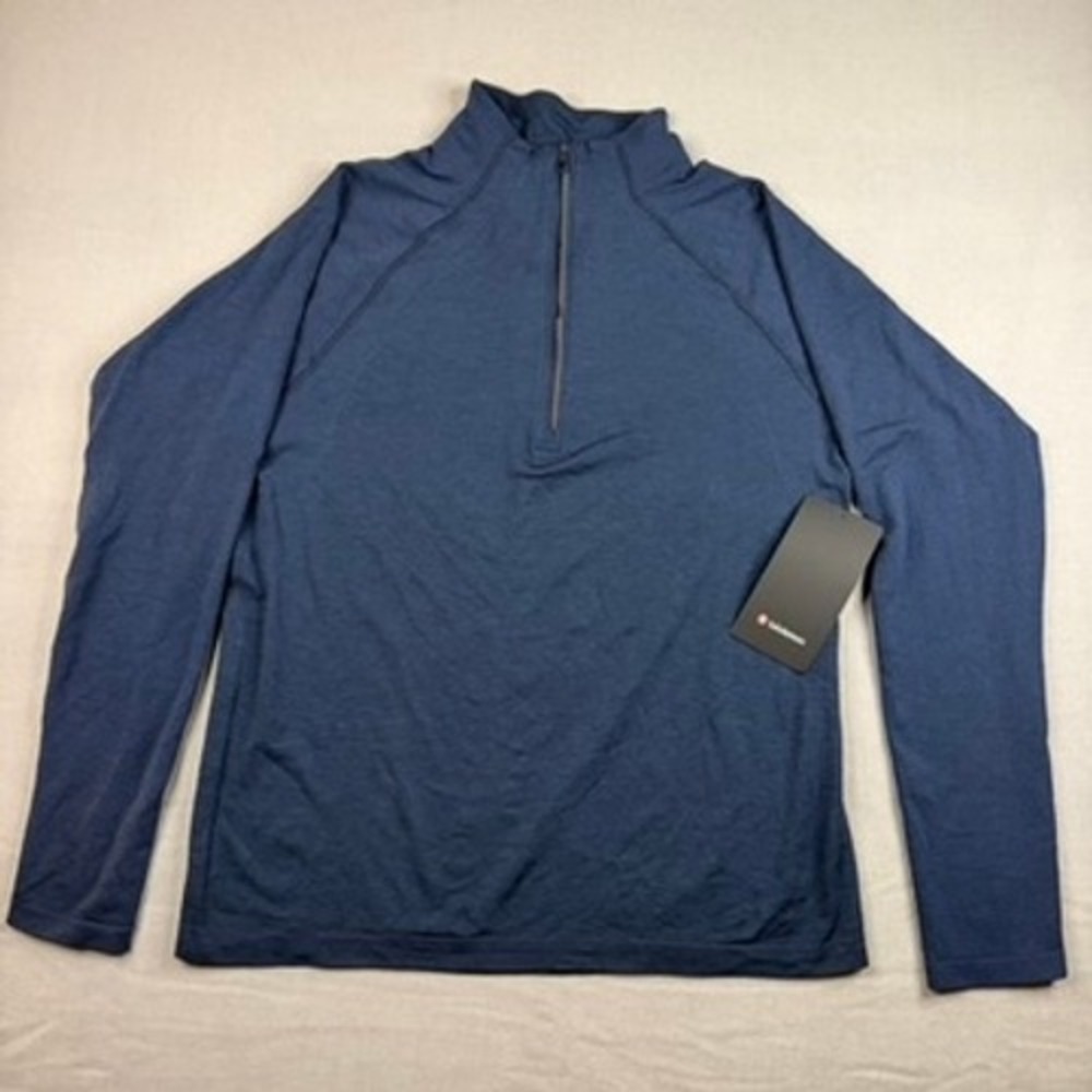 Lululemon Mens Metal Vent Tech 1/2 Zip 2.0 Pullover Navy Blue Size M NEW